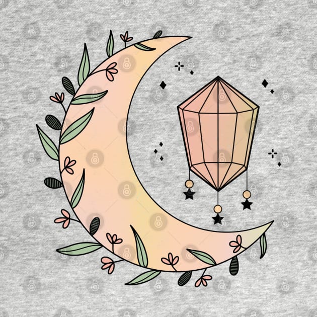 Crystal Floral Moon Sunset by ontheoutside